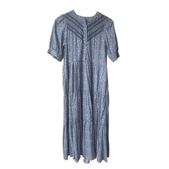 Madewell Puff Sleeve Midi Dress S Cottagecore Garden Peasant Floral Easter - Picture 3 of 13